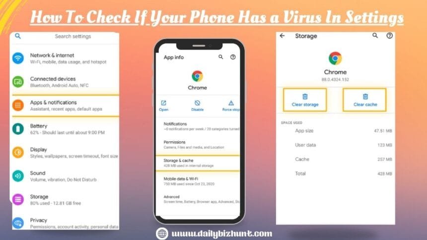 how to check if your phone has a virus in settings